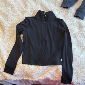 Vuori Black Long Sleeve Quarter-Zip Top